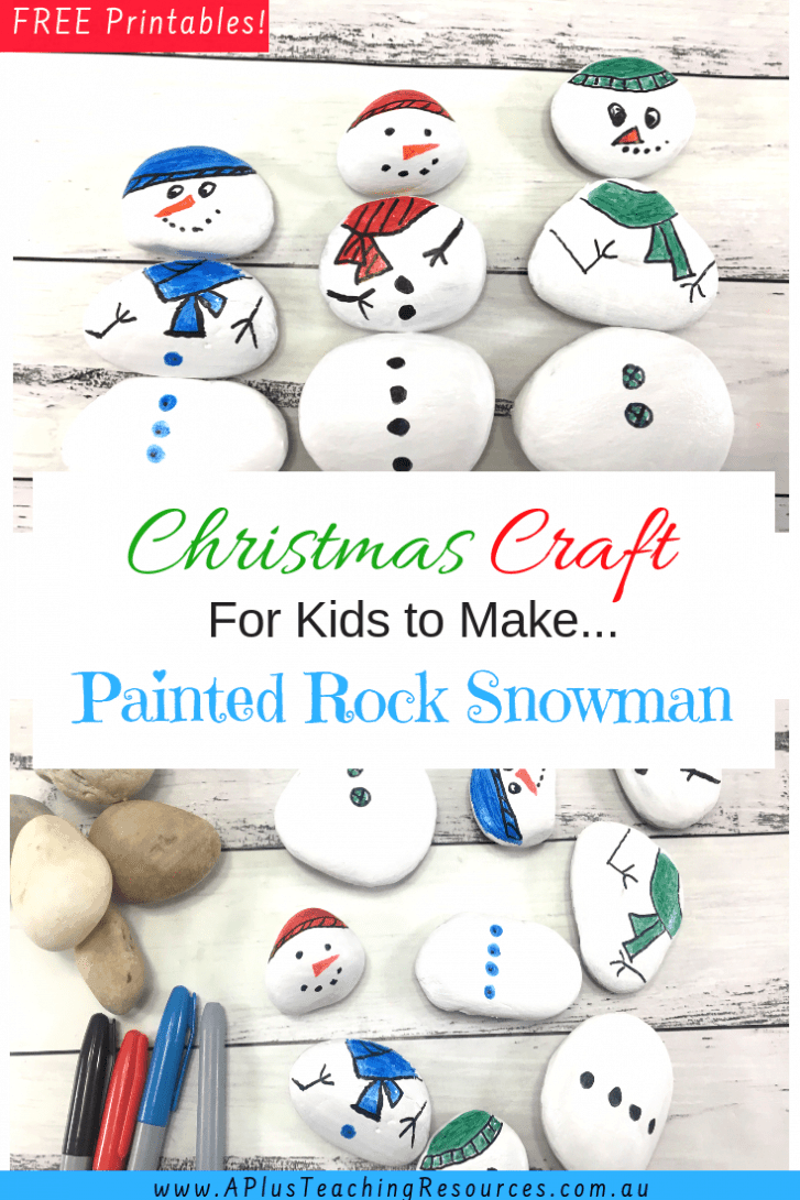 Christmas Craft For Kids To Make Painted Rock Snowman