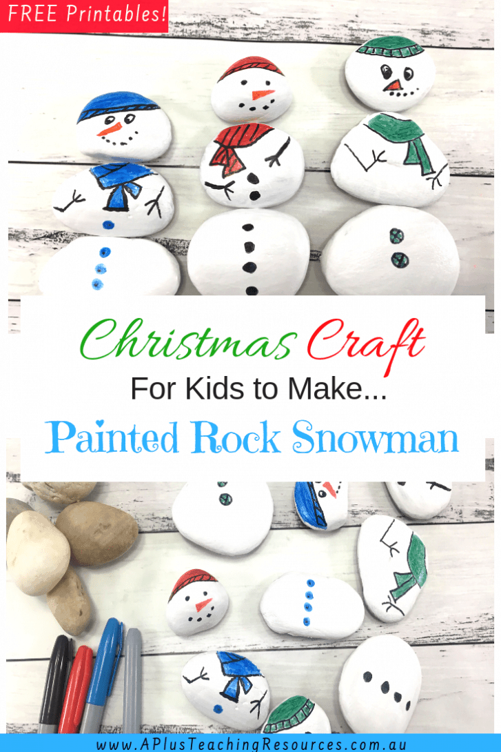 Painted Rock Snowman Craft For Teaching Math Freebie Painted Rock Snowman Craft For Teaching Math Freebie