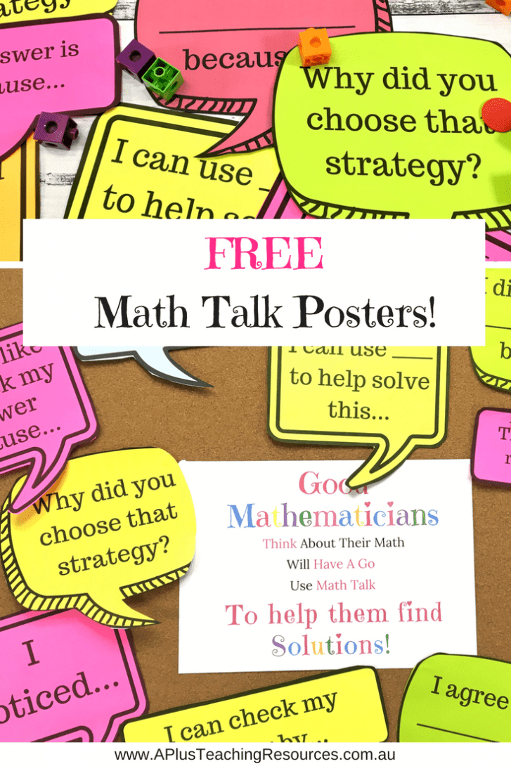 FREE Math Talk Posters For teachers