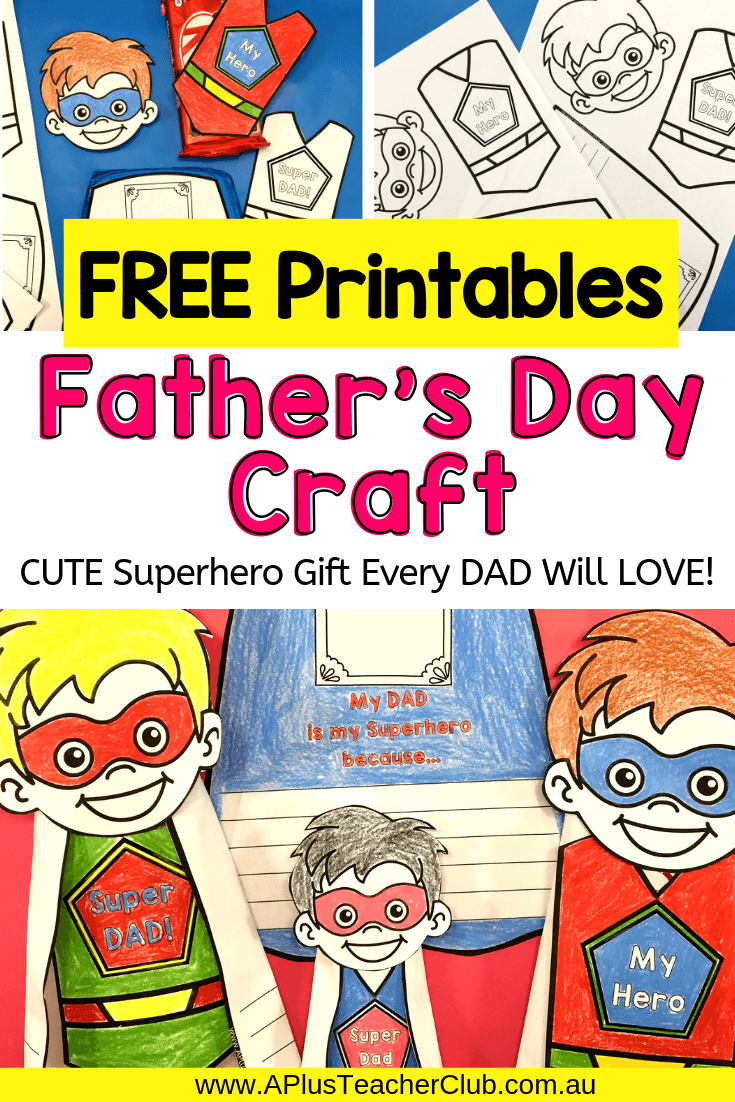 Father's Day Superhero Craft Free Printables Image