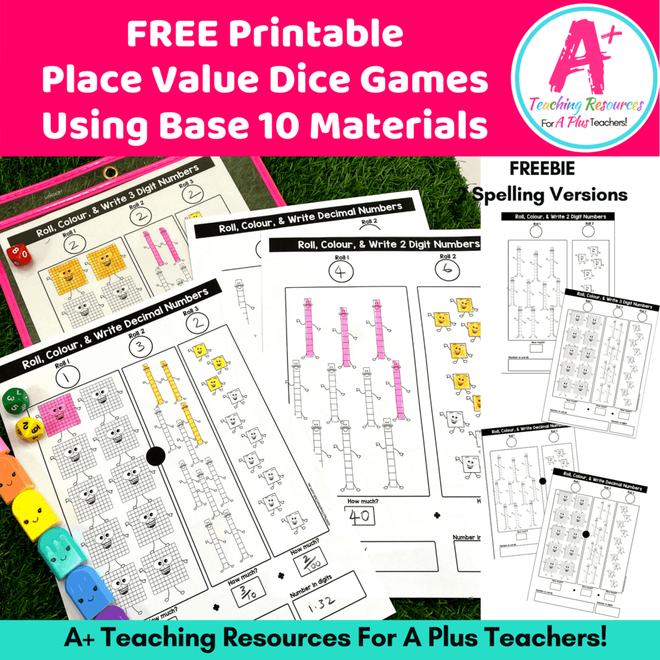 Place Value Game Printable {FREE!} A Plus Teaching Resources