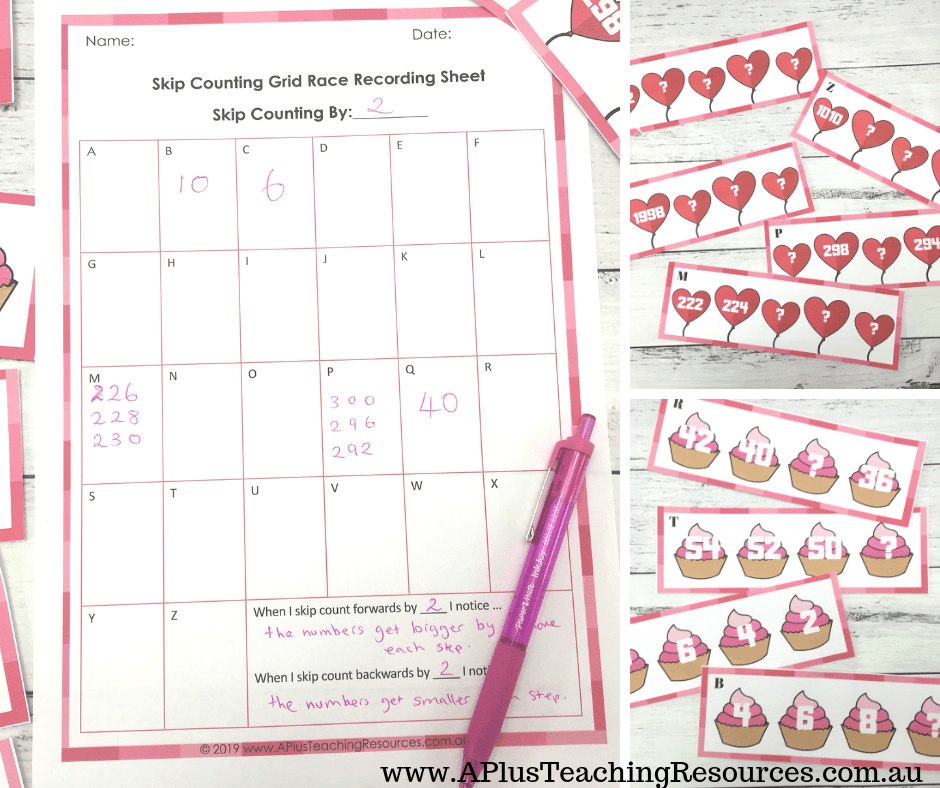Free Skip Counting Printable for Valentine's Day