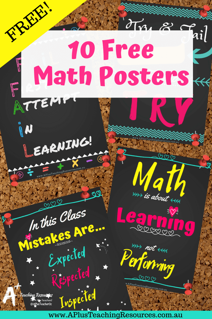 Free Math Posters {Poster Board Ideas!} A Plus Teaching Resources