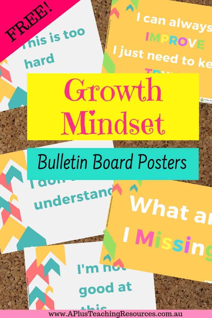 Growth Mindset Bulletin Board Posters