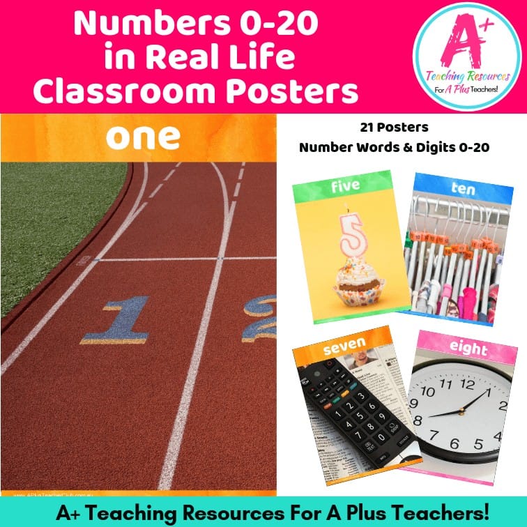 Numbers 0-20 in Real Life Classroom Posters Product Image