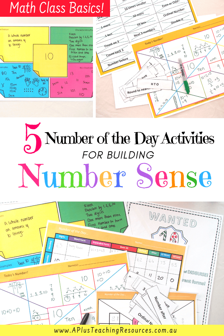 Help your kids build number sense with these fun & motivating number of the day activities. These teaching ideas and activities are perfect for kids of all ages and can be adapted for kindergarten through to 3rd. They are a must have classroom basic for middle grade math stations, small groups or for morning work. Visit our site to see a preview video and read more about building number sense. #mathgames #numbersense #teachingkidsmath