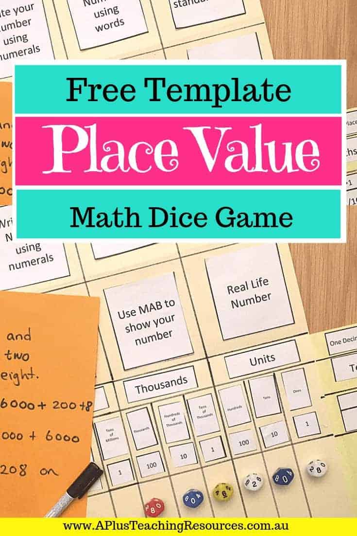 Place Value Folder Dice Game