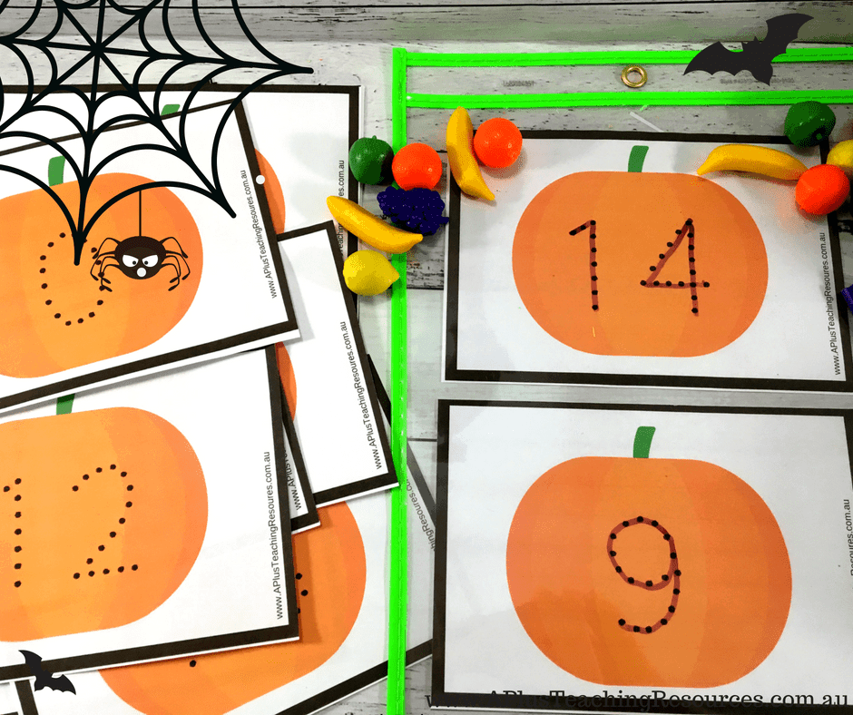Pumpkin themed number recognition games 0-20