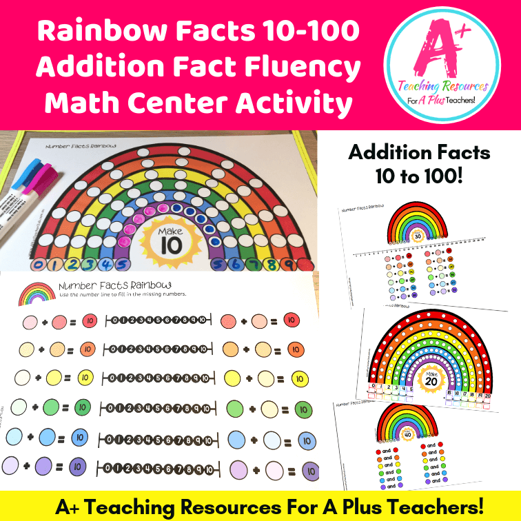 Rainbow Facts Write & Wipe Math Center
