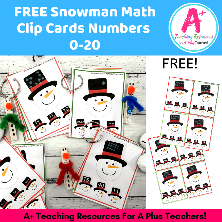 Image of snowman clip cards