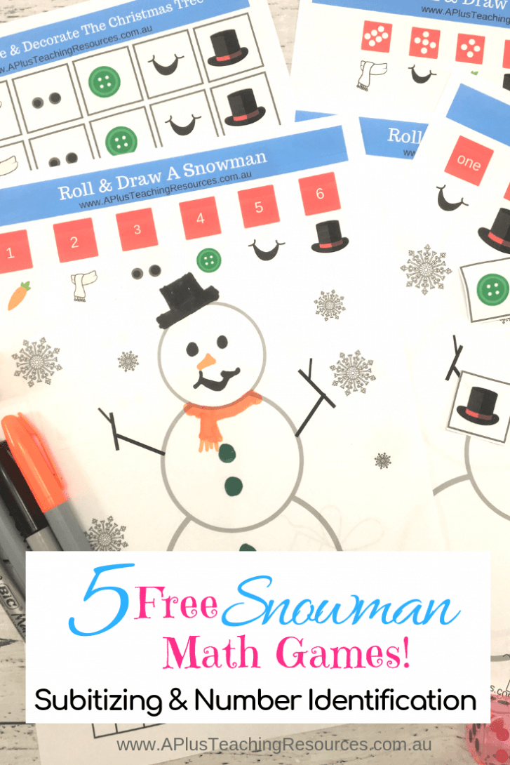 Snowman Printable Number Games