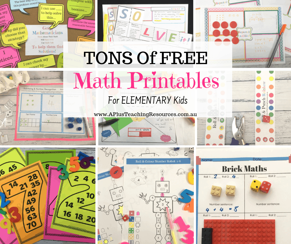 Tons Of FREE math printables for kids