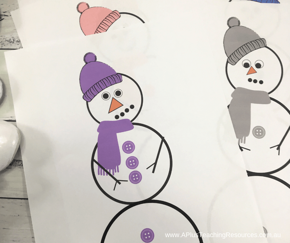Use the printables to copy a snowman design
