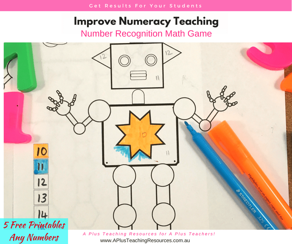 Write your own numbers robot colouring