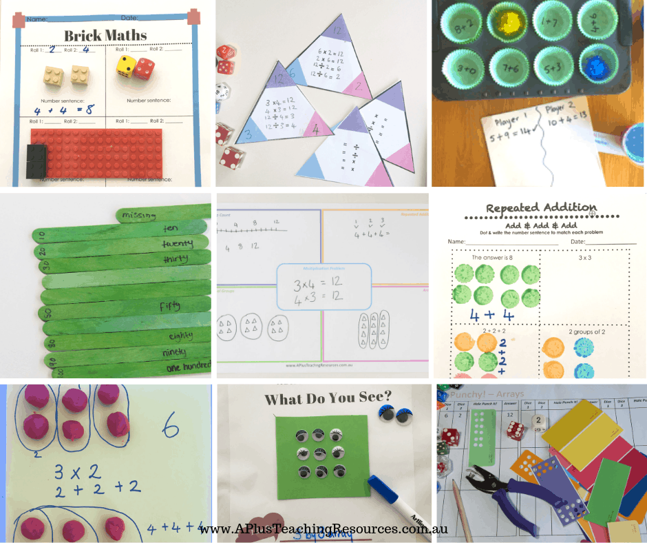 arrays and repeated addition math teaching resources
