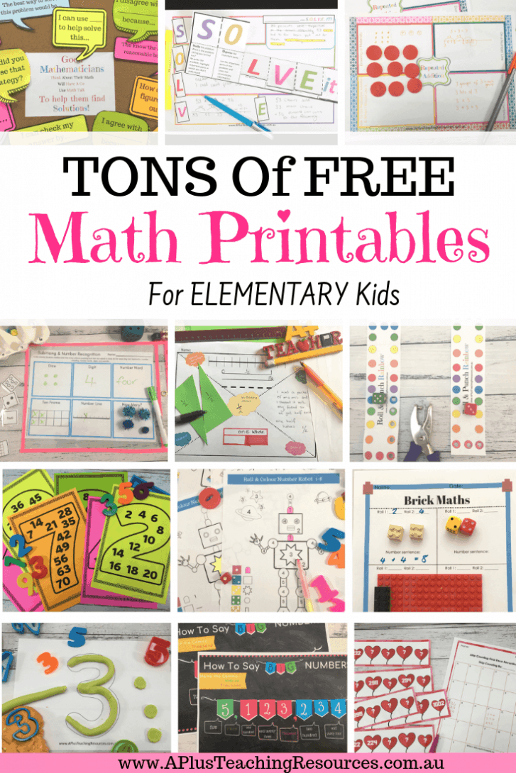 free math printables for kids