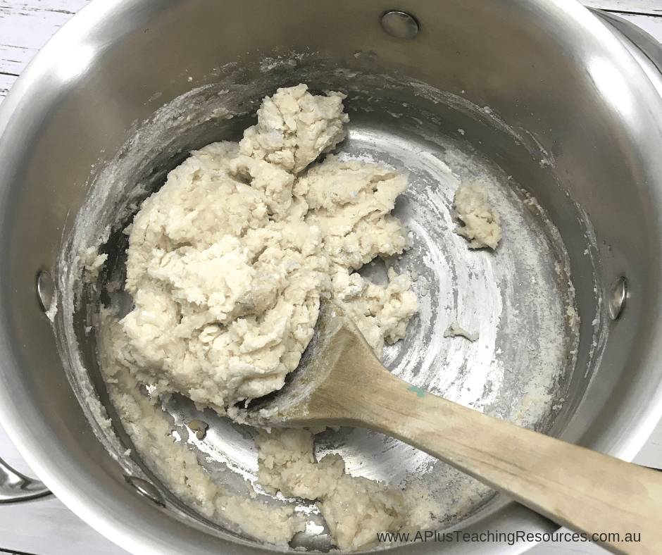 mix the dough until it forms a dough