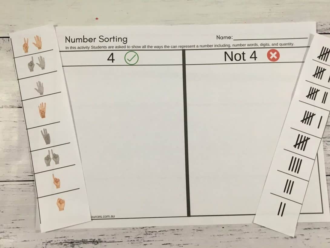 number think board sorting